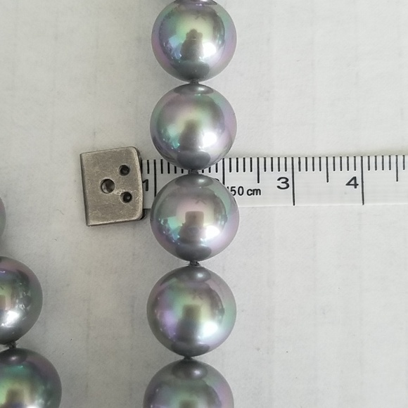 Majorica 12mm Grey Pearl Pendant Necklace - Picture 4 of 8